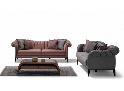 Sofagarnitur Canapé Polster Modern 3+3 Sëtz Set Design Canapéë Polster Textil Nei