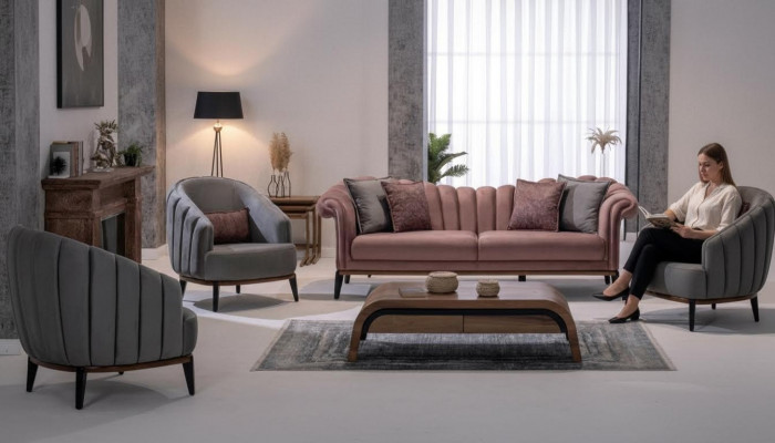 Sofasett 311 Sëtzer Set Design Sofa Polster Canapéën Canapé Modern Garnitur