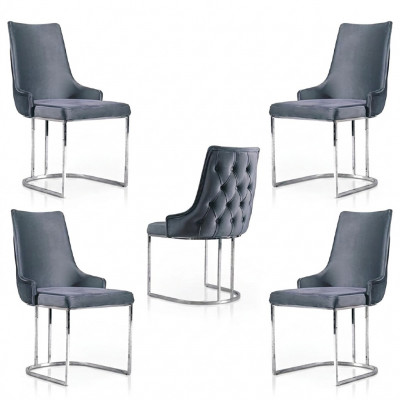 Set vu 4x Still Modern Gepolstert Design Stillgruppe Holz Iess Stull