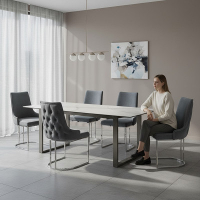 Iesszëmmer Still Chesterfield Lehnstull Modern Garnitur 6x Stull Set Grupp Neien