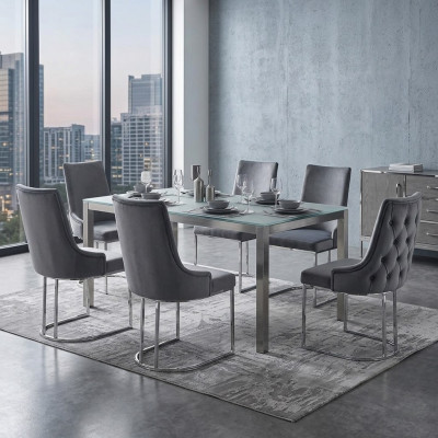 Iesszëmmer Still Chesterfield Lehnstull Modern Garnitur 6x Stull Set Grupp Neien