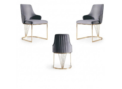 Stull 2x Iess-Zëmmer Nei Still Polsterstull Metall Lounge Design Miwwelen