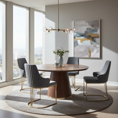 Groupe Set 4x Sëtz Stull Design Stoff Polster Still Gastro Iesszëmmer