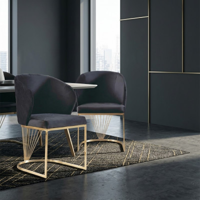 Still 2x Still Grupp Set Wunnzëmmer Iesszëmmer Garnitur Modern Stil Textil