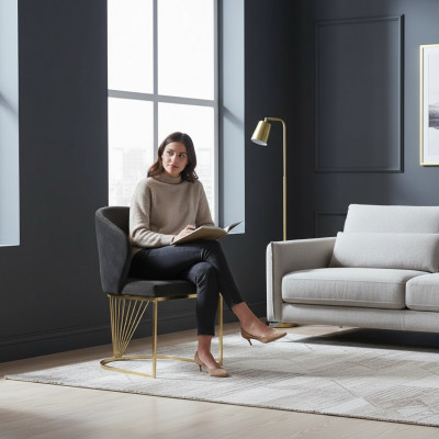 Set vu 8 Still Grupp Lehnstull Polster Still Iesszëmmer Stoff Miwwelen Fauteuil
