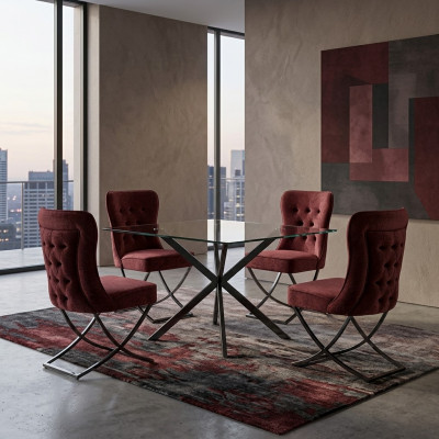 Iesszëmmer Still Garnitur Fauteuil Design 4x Still Set Grupp Polsterung