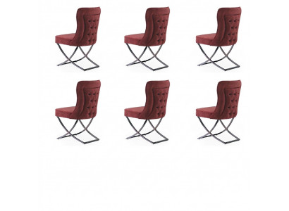 Iesszëmmer 6 Still Edelstol Design Miwwelen Polsterschoul italienesche Stil