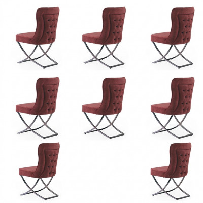 Design Still Set 8 Textilstill Gastro Stoff Iesszëmmer Polster Grupp