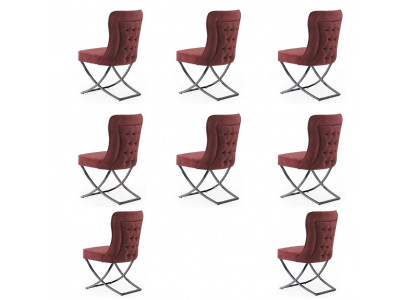 Design Still Set 8 Textilstill Gastro Stoff Iesszëmmer Polster Grupp