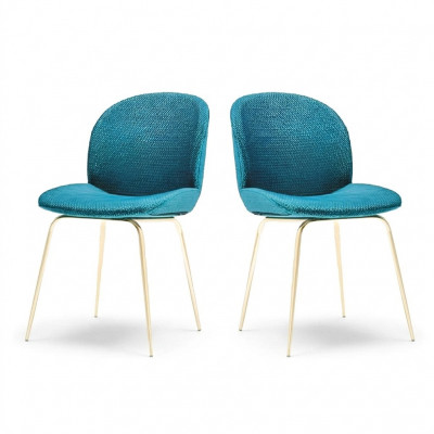 2x Stull Grupp Stüller Garnitur Textil Stoff Nei Gepolstert Iesszëmmer