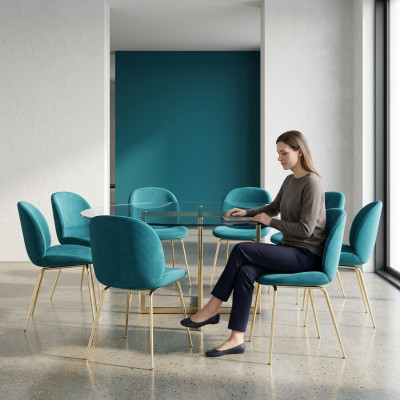 Design Stull Set 8x Sëtz Texil Polster Still Stoff Iesszëmmer Neigkeeten