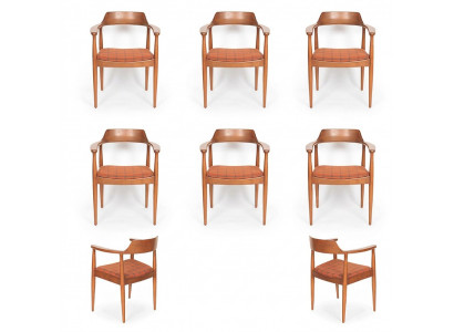Set vu 6 Stull Luxus Design Gepolstert Massiv Holz Sëtz Büro Iesszëmmer