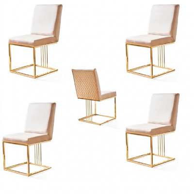 Design Still Set 4x Fotell Textil Still Stoff Iesszëmmer Nei Gepolstert