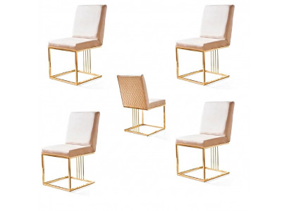 Design Still Set 4x Fotell Textil Still Stoff Iesszëmmer Nei Gepolstert