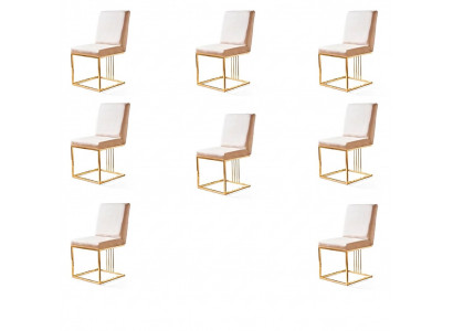 Design 8x Stull Grépp Set Polster Gastro Nei Iesszëmmer Stull Garnitur Fauteuil