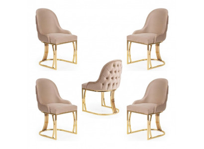 Iesszëmmer Textil Gastro Stull Design Set 4x Sesselen Stoff Polster Stillen