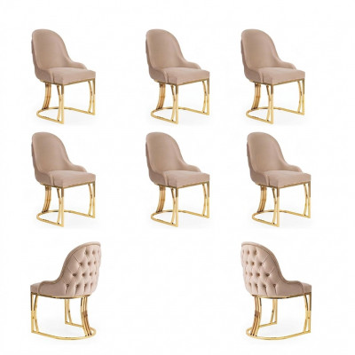 Setzt 6 Sessel Still Design Metall Stoff Polster Still Iesszëmmer Textil