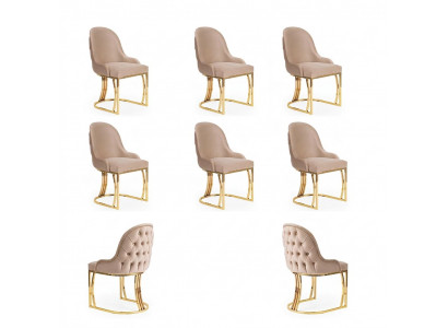 Setzt 6 Sessel Still Design Metall Stoff Polster Still Iesszëmmer Textil
