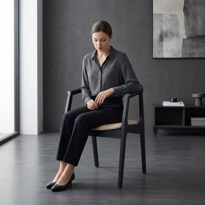 Iesszëmmer Holz Miwwelen Still Luxus Design Polster Still Réck Sëtz Büro