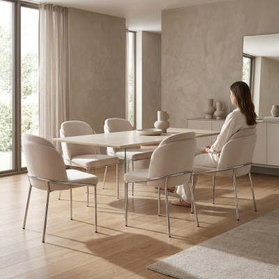 Stull 4X Stullen Grupp Garnitur Iesszëmmer Sessel italieneschen Stil
