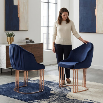 Iesszëmmer 1x Stull Still Polster Textil Modern Designer Lehn Sëtz