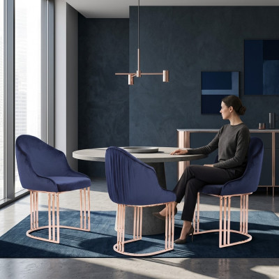 Designer Lehnstull Luxe Iesszëmmer 2x Still Mat Polsterstoff Textil