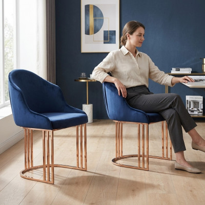 Designer Sëtz Luxus Iesszëmmer 4x Stull Still Polster Textil Modern.