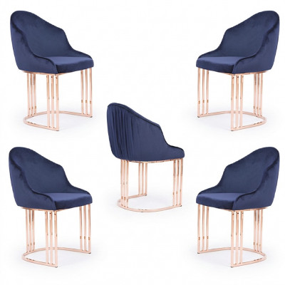 Designer Sëtz Luxus Iesszëmmer 4x Stull Still Polster Textil Modern.