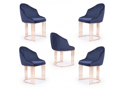 Designer Sëtz Luxus Iesszëmmer 4x Stull Still Polster Textil Modern.