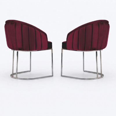 Designer Metall Stoff Polster Still Gastro Iesszëmmer Modern 2x Fotel.