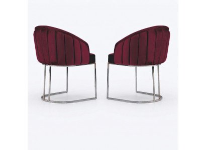 Designer Metall Stoff Polster Still Gastro Iesszëmmer Modern 2x Fotel.