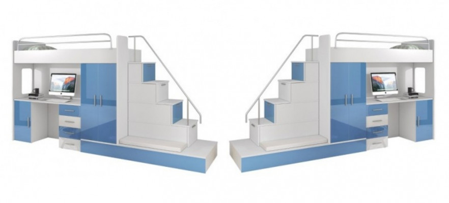 Schwaarzt Kanner Héichbett Etagëbett Duebelstockbett Bett Héichglanz