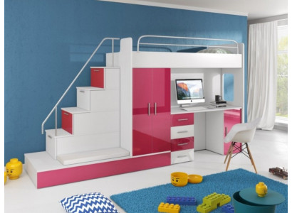 Héichbetter Stäckebetten Héichbett Blo Kannerzëmmer Better Stäck Rosa Bett Neit