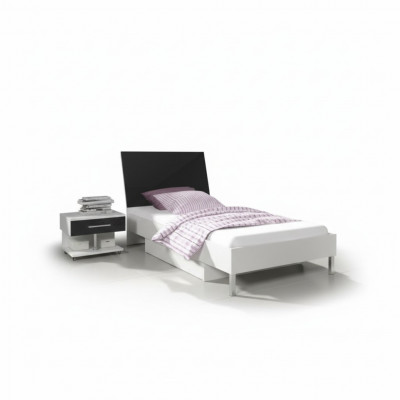 Kandenzëmmer 2-Stéck Set Héichbett Kleederschaf Héichglanz Jugendzëmmer Miwwelen Neit