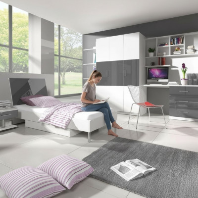 Schlofzëmmer Modern Schaf Bett Nospibchen Dësch 5tlg. Jugend Kanner