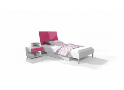 Bett + Nuetsdësch Kandenzëmmer Schlofzëmmer Miwwelen Better 2-Set Rosa