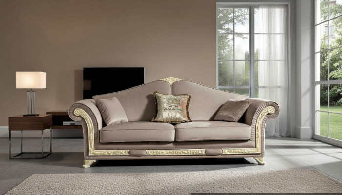 Sofa 3 Sëtz Luxus Miwwelen Wunnzëmmer Dräi-Sëtzer Klassesch Design Italienesch