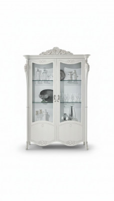 Vitrine Wäiss Glasschaf Design Klassesch Schaf Luxus Holz Miwwelen Vitrinnen Nei