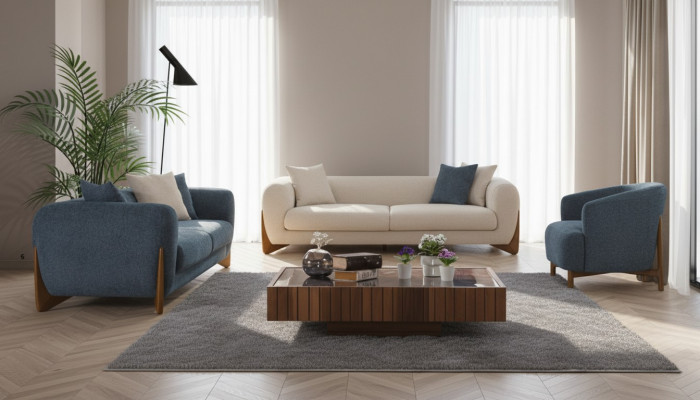 Italienesch Stil Ariichtung Sofa Garnitur Sofa Miwwelen 3+3+1 Sëtz.