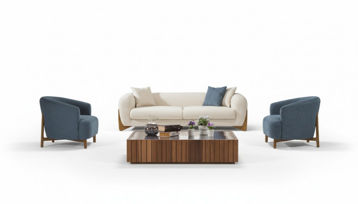 Italienesch Stil Ariichtung Sofa Garnitur Sofa Miwwelen 3+3+1 Sëtz.