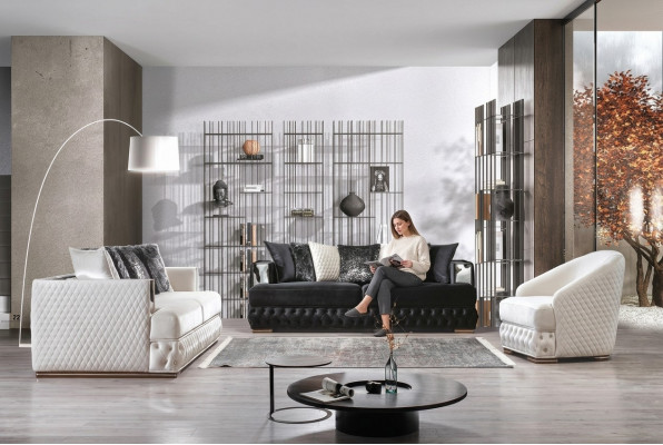 Chesterfield Luxus Canapé-Set Gepolstert Miwwelen 3+3+1 Wunnlandschaft