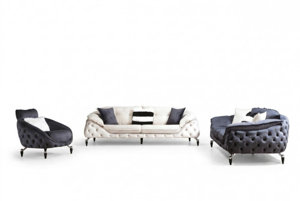 Chesterfield Fauteuil 1 Sëtz Schwaarz Wunnzëmmer Luxus Design