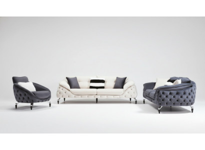Gréng Chesterfield Couch Stoff Sofa Couch Miwwelen Luxus Ariichtung Sofas Couchen