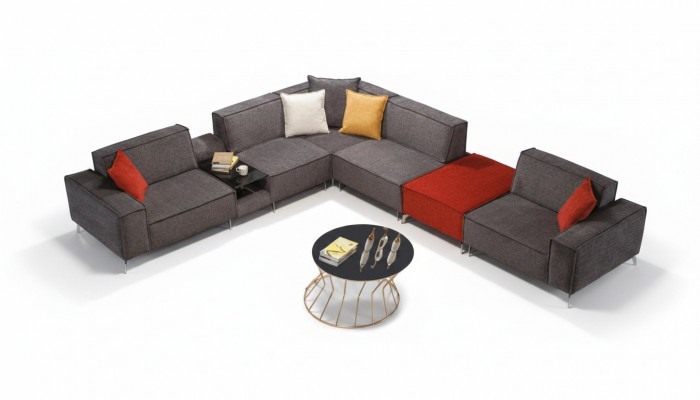 Ecksofa Couch Wunnlandschaft Gro Textil Couche Sofa Polster Eckformatioun Nei