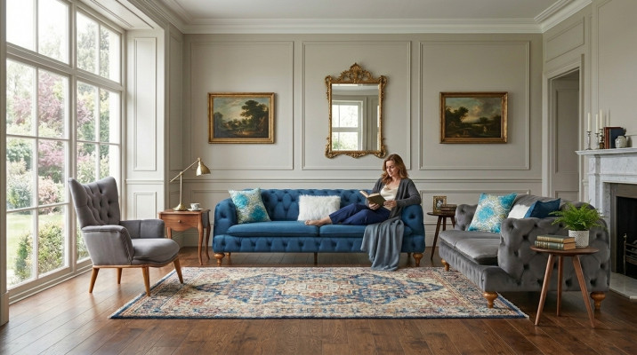Canapé-Set Sofa 3+3+1 Sitze Chesterfield Fauteuil Miwwelen Polster-Set Méifaarweg