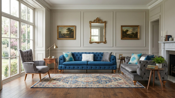Canapé-Set Sofa 3+3+1 Sitze Chesterfield Fauteuil Miwwelen Polster-Set Méifaarweg