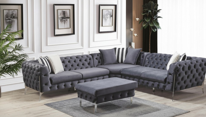 Eckcouch Canapé Eckgarnitur Canapéen Sofa Chesterfield Wunnlandschaft