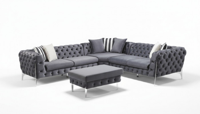Eckcouch Canapé Eckgarnitur Canapéen Sofa Chesterfield Wunnlandschaft