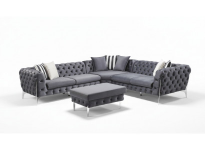 Eckcouch Canapé Eckgarnitur Canapéen Sofa Chesterfield Wunnlandschaft