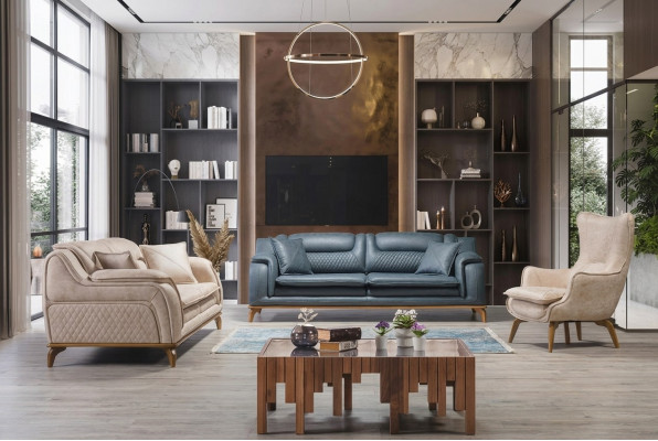 Fautteuil Beige 1 Sëtzer Luxus Wunnzëmmer Klassesch Design Italieneschen